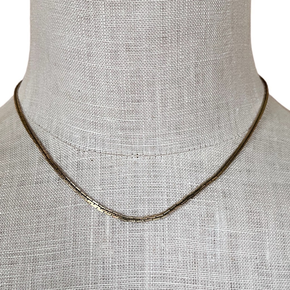 Vintage Napier Gold Plated Short Necklace Slinky Box Chain